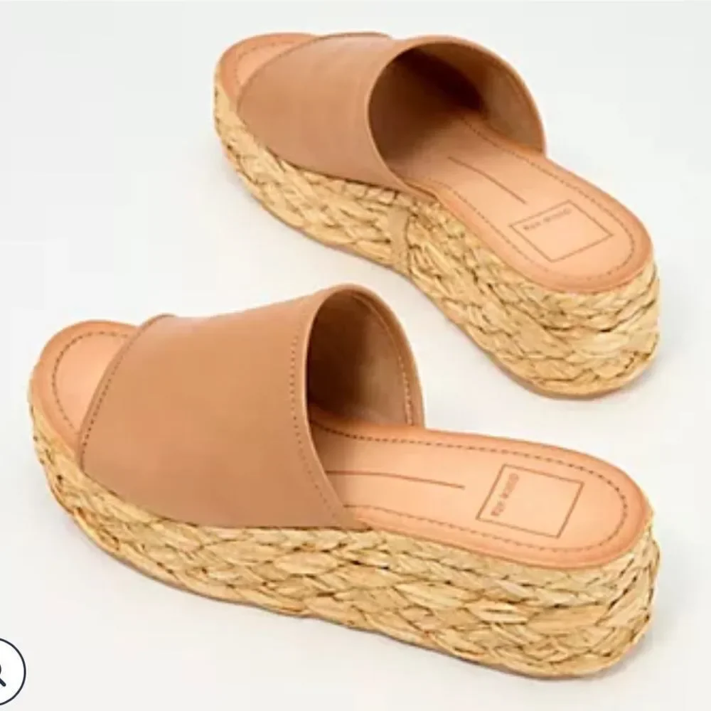 Dolce Vita Raffia Bottom Slide Sandals - Pablos